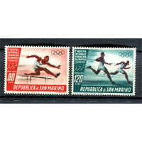 Сан-Марино - 1955г. - Международная выставка посвященная Олимпиаде - полная серия, MNH, пожелтевший клей [Mi 527-528] - 2 марки
