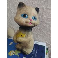 Резиновый кот редкий с рыбкой ссср