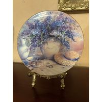 Тарелка коллекционная Цветы Маки Незабудки Wedgwood Англия винтаж цена за 2 шт