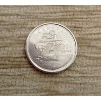 Werty71 Канада 25 центов 2004 Корабль 400 лет первому французскому поселению