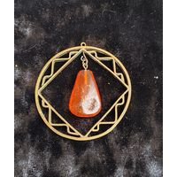 Кулон СССР бронза с подвеской из Балтийского янтаря