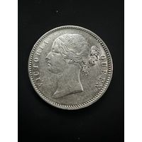 1 рупия 1840 Британская Индия. Штемпельная! AU