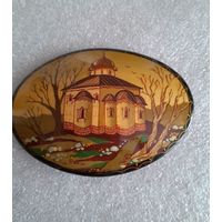 Брошь. Лаковая миниатюра.