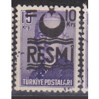 Известные люди личности Официальные марки Турция  1957 год лот 7  с НАДПЕЧАТКОЙ