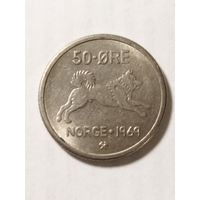 Норвегия 50 оре 1969