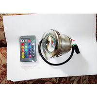 Светодиодный прожектор RGB 10 Вт. 12В, влагонепроницаемый.