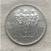 Чехословакия Первая республика 20 крон 1933 - серебро
