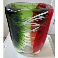 Редкая ваза гутного стекла периода СССР Прибалтика