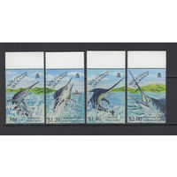 Соломоновы Острова 1998** Фауна моря Марлин Рыба-Меч #958-961