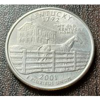 США квотер 2001   D    штата Кентукки    ( 1-4-1 )