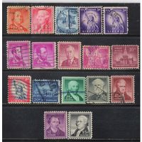 США 1954 Знаменитые американцы и памятники Стандарт #A,C 650,654-7,661,664-6,669-72,674-5