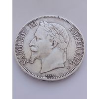 5 франков 1867 год, серебро.