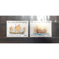 Камбоджа. 1996 год. Флот. Парусники (904)
