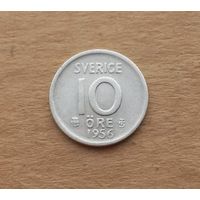 Швеция, 10 эре 1956 г., серебро 0.400