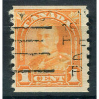 Канада - 1930/31г. - король Георг V, без перфорации: 8 1/2, оранжевая, 1 с - 1 марка - гашёная [Mi 139 D]. #3-WB-68-A-1