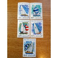Марки СССР. 1978 год. Парусные виды спорта. Олимпиада 1980 в Москве. (серия из 5 марок). Чистые.