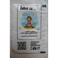 Вкладыш, жевательная конфета, Love is ... Любовь это ... (цена за 1 шт.) номер 20.