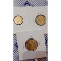 Гвинея лот 3 штуки 1, 5, 10 франков 1985 unc