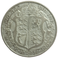 Полукрона 1927 серебро