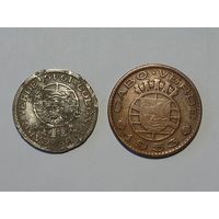 Монеты Cabo Verde, 50 сентаво 1946 г, 1 эскудо 1953 г, одним лотом. Без МЦ.
