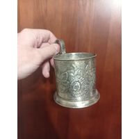 Подстаканник СССР, Мельхиор, Цветы