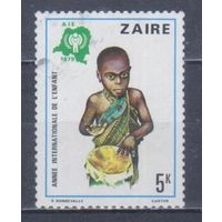 [280] Заир 1979. Дети.Мальчик с барабаном.Защита прав детей. Гашеная марка.