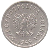 Республика Польша. 10 грошей 1949. Медно - никелевый сплав. Нечастая.