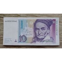 Werty71 Германия ФРГ 10 марок 1991 банкнота 1993