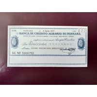 Италия Банковский чек 200 лир 1977 UNC