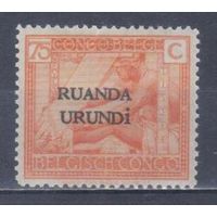 [2102] Бельгийская колония.Руанда-Урунди 1924. Культура и быт.Рукоделие.75с.,оранжевая. МН