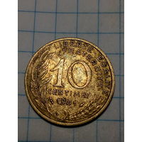 10 сантимов Франция 1981 год