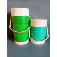 Два термоса СССР 0,5 л и 1,0 л под первое и второе блюда одним лотом, со стеклянной колбой и широким горлом