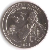 25 центов 2021 г. Парк=56 Национальный историческое Место Пилоты из Таскиги Алабама Двор S _UNC