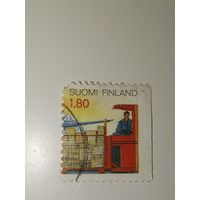 Финляндия 1988 марка номиналом 1,80 марки, посвященная почтовым услугам