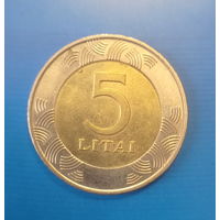 Литва 5 литов 2009 год биметалл