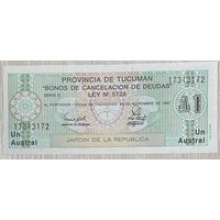 Банкнота. Аргентина. Провинция Тукуман. 1 аустраль 1991 год.