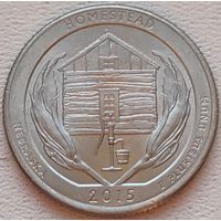 США 25 центов (квотер) 2015 P Homestead Nebraska
