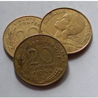 Франция. 20 сантимов 1974 года.