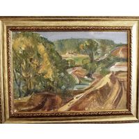 Евсеев В.К;Минск"Логойскийтракт", 1979г.Х/М на картоне. 35Х50 см.