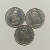 Швейцария 1 франк, 1974 год.1978 год.1986 год