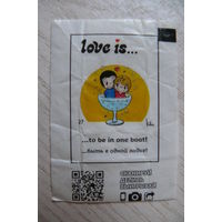 Вкладыш, жевательная конфета, Love is ... Любовь это ... (цена за 1 шт.) номер 27.