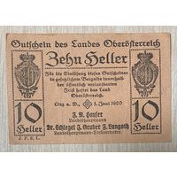 Нотгельды Австрия Оберостеррайх, 10 геллеров 1920 год