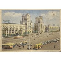 Почтовая карточка Вокзальная площадь Минск 1950-е года