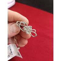 С рубля без мц. брошь "нарядная". S925пр. родий. ЭВЮВ 3.5х1.4см.