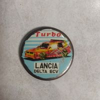 Рекламный значок. Жевательная резинка TURBO. Автомобиль LANCIA.