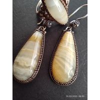 Серьги серебро Свердловск агат