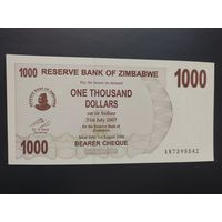 Зимбабве. 1000 долларов (образца 2006 года, P44, UNC)