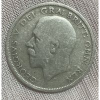 Монета 1/2 кроны 1929 год. Великобритания. Король Георг V. Серебро