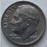 США 10 центов (1 дайм) 1989 г. P