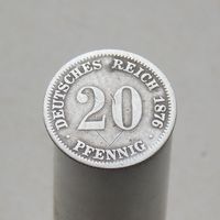 Германия 20 пфеннигов 1876 D